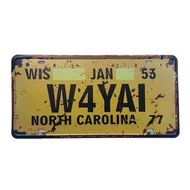 authentic W4YAI Vintage Metal Tin Signs  Car License Number Art Poster Bar Pub Cafe Home Wall Decor