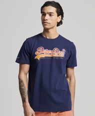 เสื้อยืดแขนสั้น Superdry ทรงหลวม สไตล์แอดเวนเจอร์แห้ง Superdry สำหรับผู้ชาย แฟชั่นลำลอง พิมพ์ลาย เสื