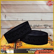 Black Soga Laser Motif Peci Height 7Cm 8Cm 9Cm Black Songkok Soga Laser Motif Premium Soft Material 