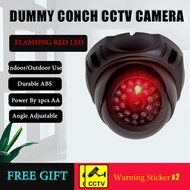 【Top Picks】 New Black Dome Conch Camera Flashing Red Led Plastic Camera Wireless Simulation Cctv Surveillance Security System