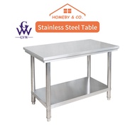 HOMEBY【GVW TABLE】Meja Stainless Steel Working Table Meja Dapur Dining Table Set Meja Makan Stainless Steel Kitchen Table