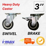 HEAVY DUTY RUBBER SWIVEL/BRAKE CASTOR/CASTER ROLLER RODA Chiller / Freezer Wheel / Commercial Refrigerator