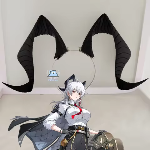 Wuthering Waves Zani Cosplay Prop Wig Gray Horn Hair Bank Ragunna Rinascita For Halloween Party Wome