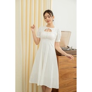 Koco neckline long straight dress