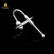 Male Stainless Steel Urethra Catheter with 2 size Cock ring,Penis Urinary Plug,Sex Toy,Adult Game,Urethra Stimulate Dilator A024