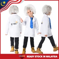 Kids Physicist Einstein Costume – Scientist White Lab Coat with Tie for Halloween & School Play