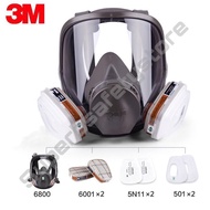 3M 6800  Full Facepiece Respirator + 3M6057 or 3M6054 or 3M6059 Cartridge x2 + 3M 501 Cover x2 + 3M5