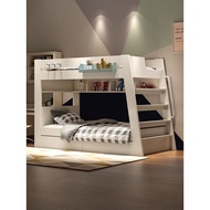 {SG Sales} Double Decker Bed Frame Double Bed Loft Bed Children's Bed Solid Wood Bed Double Bed Two-Layer Bunk Bed Small Apartment Youth Adult Bunk Bed Wooden Bunk Bed