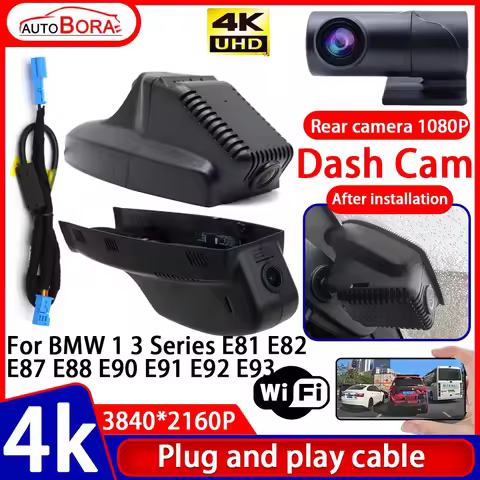 ZhuCamX Video Recorder 4K UHD Plug and Play Car DVR Dash Cam Camera for BMW 1 3 Series E81 E82 E87 E