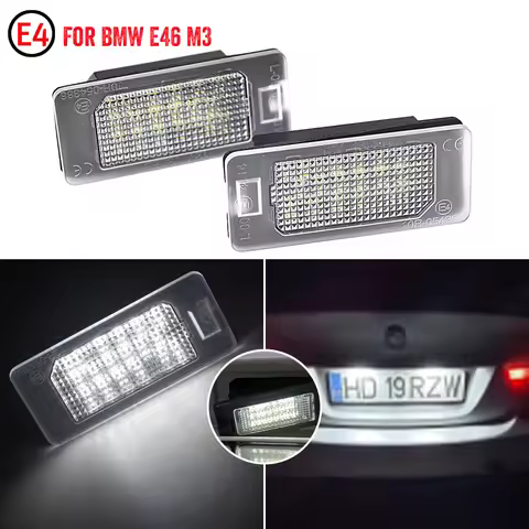 2x Led License Number Plate Light For BMW E82 E88 F22 F45 E46 M3 E90 4D LCI E91 5D E92 E93 F30 F31 F