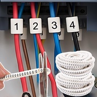 2-1Sets 500Pcs White Cable Marking Label - 0 to 9 Number - Cable Wire Markers - PVC Line Marker - Ca