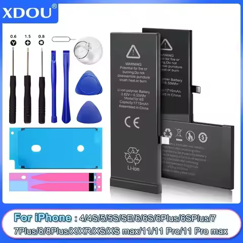 XDOU Zero-cycle High-quality Battery For iPhone 5 6 6S 5S SE 7 8 Plus X Xs Max 11 Pro Mobile Phone W