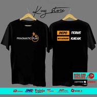 Baju Pria Wanita /Kaos pragmatic Play /Free Sticker/Baju slot uk S-XXL