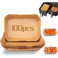 100Pcs Air fryer Baking Paper Rectangular - Airfryer Baking Liners for Ninja Foodi DualZone 2-Basket