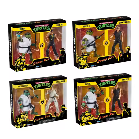Teenage Mutant Ninja Turtles Vs Cobra Kai Donatello Vs Johnny Lawrence 2 Pack Kai Mikey Daniel LaRus