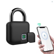 T&amp;L Smart Padlock Fingerprint &amp; APP Unlocking 300mAh Rechargeable Fingerprint BT Lock Keyless 10 Sets Fingerprints IP65 Waterproof Anti-Theft Security Padlock Door Luggage Case