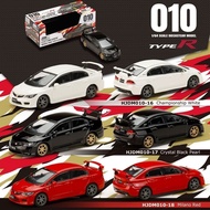 HJ 1/64 Honda Civic MUGEN TYPE R RR FD2 Alloy Diecast Car Model Toy Birthday Gift