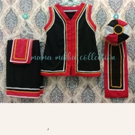 Baju Tradisional Moden Bidayuh/Dayak Borneo Sarawak Kanak-kanak Perempuan 4in1
