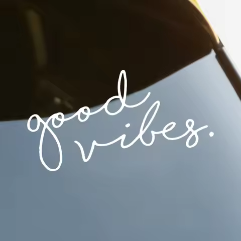 Good Vibes Die-Cut Vinyl Decal Car Sticker Waterproof Auto Decors on Car Body Bumper Rear Window Lap
