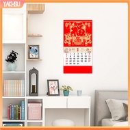 yakhsu|  Year of the Dragon Wall Calendar Year of 2024 Calendar 2024 Chinese New Year Wall Calendar Red Double Coil Monthly Calendar for Home Office Tearable Pages Southeast Asian