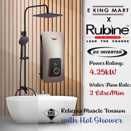 RUBINE CETUS CE521D Hand Shower / Square Rain Shower Inverter DC Silent Pump IP25 Splashproof Instan