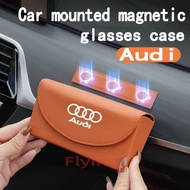 Audi Car magnetic glasses case car sun visor sunglasses storage clip high-quality leather glasses ho