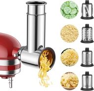 เครื่องปั่นผงสแตนเลส KitchenAid Cheese Grater Salad Maker หม้อนึ่งผง 4 ใบ เครื่องตัดผักแบบหลายอุปกรณ