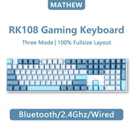 RK108 Keyboard Mechanical RGB Bluetooth 3-mode 2.4G Wireless 100% Full Keyboard DIY Custom 108keys w