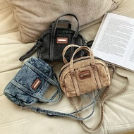 BB 1862 Leather Sling Bag Retro Jeans Bag for Women