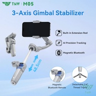 TNW M05 Gimbal Stabilizer Al Face/Object Tracking Tripod 3-Axis Anti-shake Selfie Stick For Phone