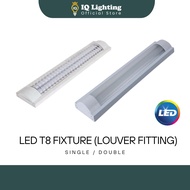 LED T8 Louver Fitting T8 Fitting Single Circuit Double Circuit Frosted Casing For T8 LED Double Inpu