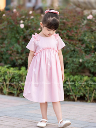 Váy bé gái mùa hè RIOMIO size 16-33kg phối bèo xinh xắn tặng kèm dây buộc tóc scrunchies RV822