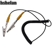 HSHELAN Anti-Static ESD Grounding Cable, Black PU,Metal Coiled Cord, 180cm / 71" 2mm Male-to-Female 