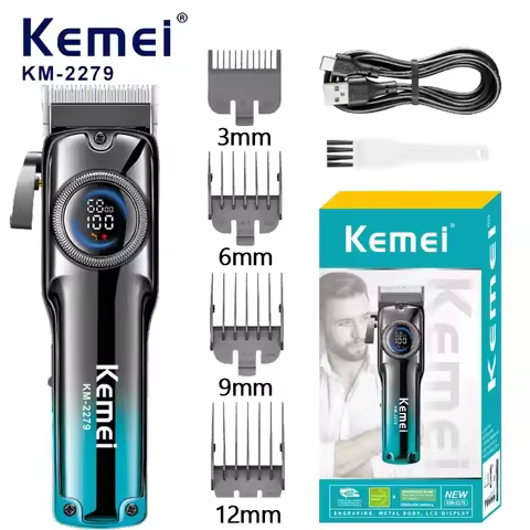 Kemei Barber Fade Hair Clippers Professional Cordless Hair Trimmer Rechargeable Haircut Tool Hair Cu