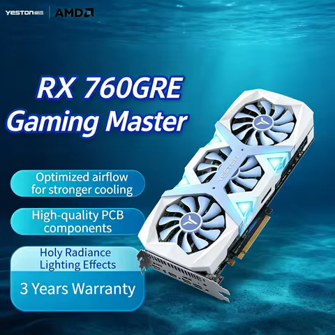 NEW Yeston Original RX 7650GRE 8GB GPU Graphic Card Desktop Computer GDDR6 18Gbps Gaming office GPU 