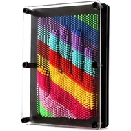 3D Pin Art Sensory Toy Rainbow Needles Fidget Palm Board Extra Large(6 x 8 Inches) Arouse Sense of I