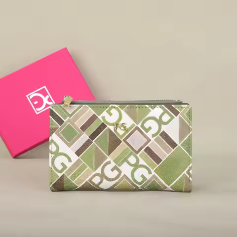 PG Women's Wallet Fashion Letter Color Pattern Classic Retro PVC Material Women's Wallet