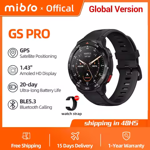 Mibro GS Pro Smartwatch 1.43Inch AMOLED HD Screen GPS Positioning 5ATM Waterproof Bluetooth Calling