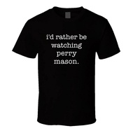 Retro Style 80s 90s Graphic I'D Rather Be Watching Perry Mason. Tv Show T Shirt