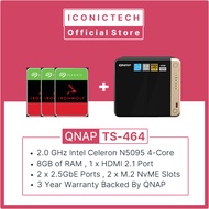 QNAP TS-464 8GB Ram (3 x Ironwolf)NAS Enclosure or TS-664-4G as5402t as5404t as6704t as6706t ds423+ 