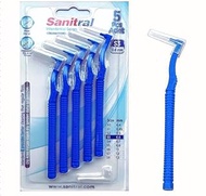 Sanitral Interdental Brush Angle, Angled Dental Brush for Teeth Cleaning-Excellent Access Between Teeth - Blue- Size 0.6 mm