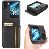 全城熱賣 - 適用於 OPPO Find N2 Flip 對稱三角形手機皮套（黑色）