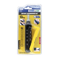 Steve & Leif 13 in 1 Precision Yellow/Blue Ratchet Screwdriver Set