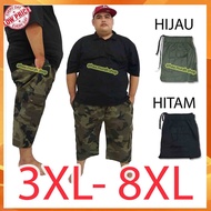 Seluar pendek cargo camo tiga suku three quarter short pants big size 3XL to 8XL