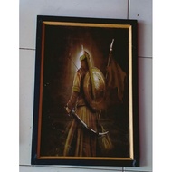 Ali bin Abi Talib poster wall decoration plus frame size 53*35