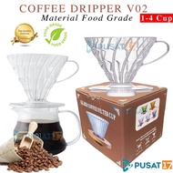 Coffee DRIPPER V60 01 02 COFFEE DRIPPER ACRYLIC COFFEE MAKER FILTER CUP - V60 02