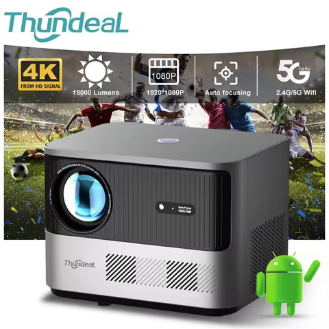ThundeaL TDA6 Full HD Projector 1080P 2K 4K Video Home Theater Auto Focus 5G WiFi Android Projector 