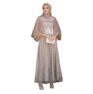 Gamis Maxi Fashion Midi Brukat Terbaru 2025 Kondangan brokat kekinian model 2025 Modern Kasual Tile