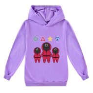 Squid Game Boys Hooded Sweater Girls Long Sleeve Hoodie Children's Cute Anime Fashion W2710 Loose All-match Printed Sportswear