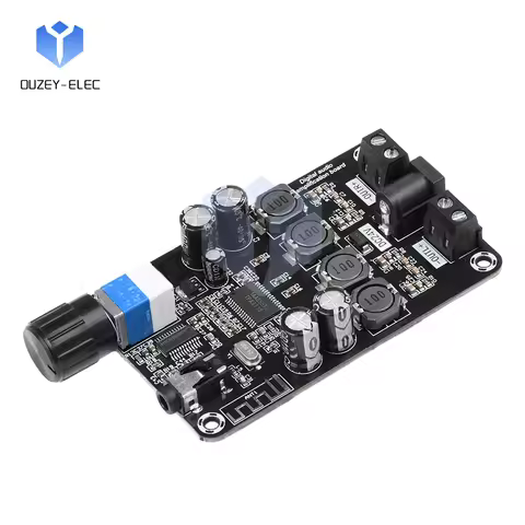 DC12~24V Class D Amplifier Bluetooth 5.0 Digital Amplifier Volume Adjustable 50W*2 Stereo TPA3118D2 